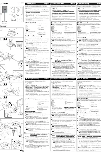 yamaha雅马哈ISX-800 Assembly Guide